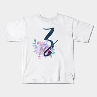 Floral Monogram Z Pretty Lilac Bouquet Kids T-Shirt